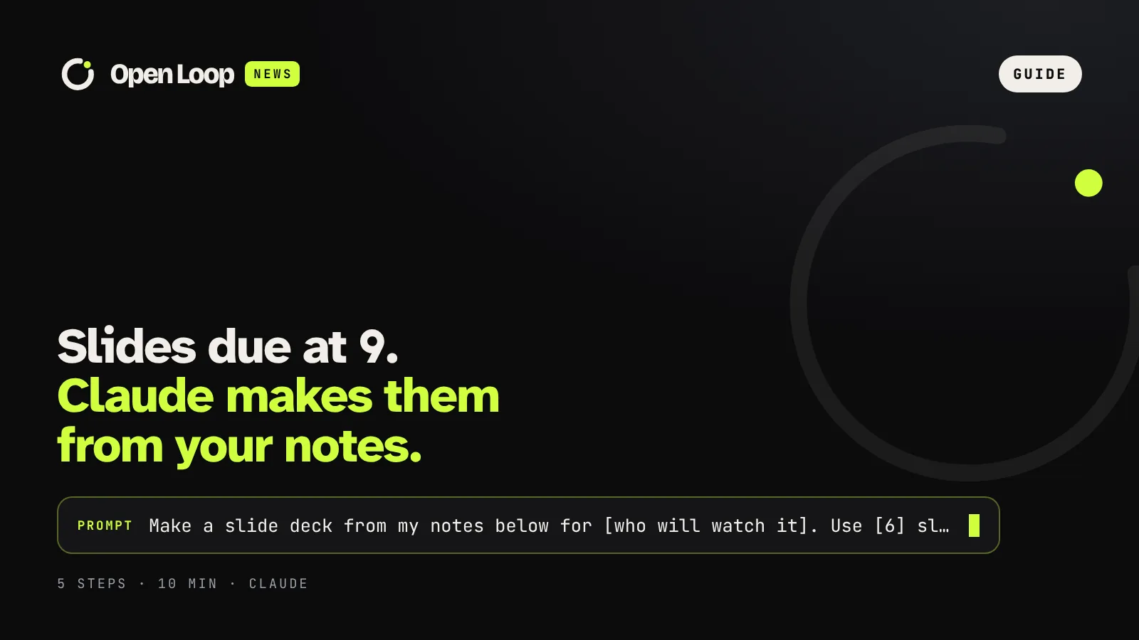 Open Loop News guide: How to make a slide deck with Claude for free