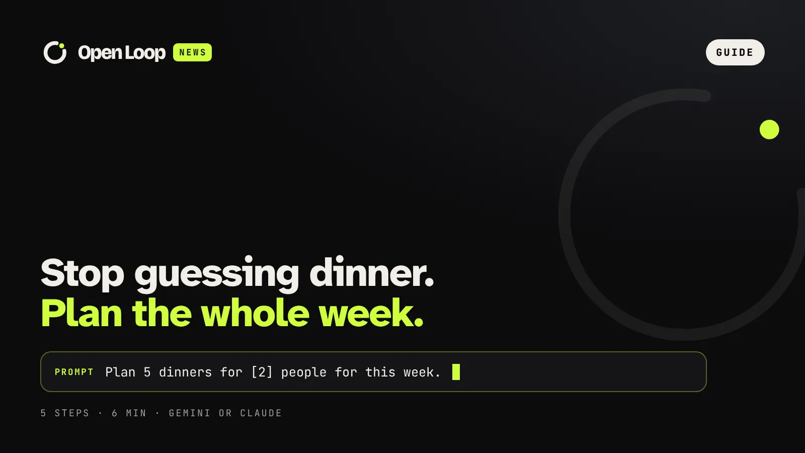 Open Loop News guide: How to use AI to plan a week of dinners and a shopping list