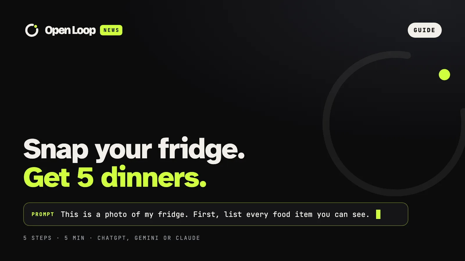 Open Loop News guide: How to use AI to plan dinners from a photo of your fridge