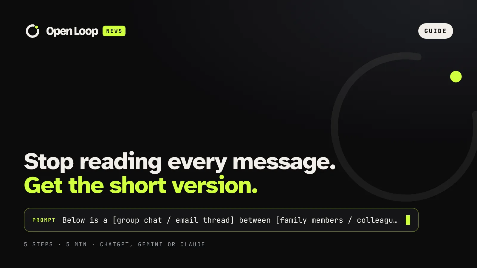 Open Loop News guide: How to use AI to summarise a long group chat or email thread