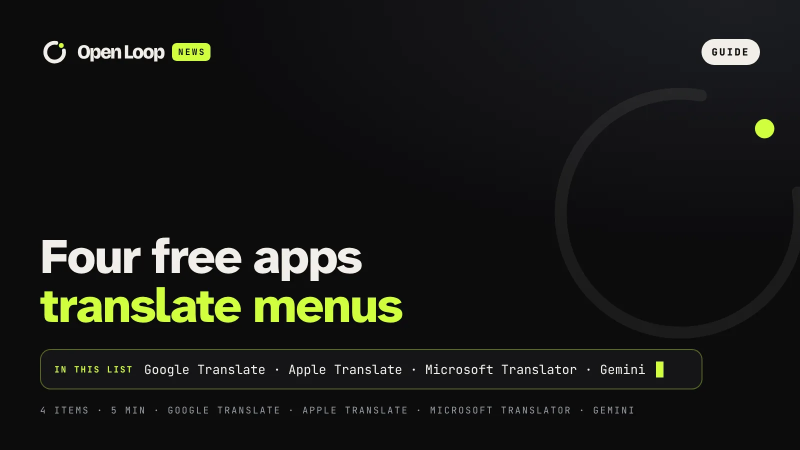 Open Loop News guide: 4 free apps that translate a menu with your phone camera