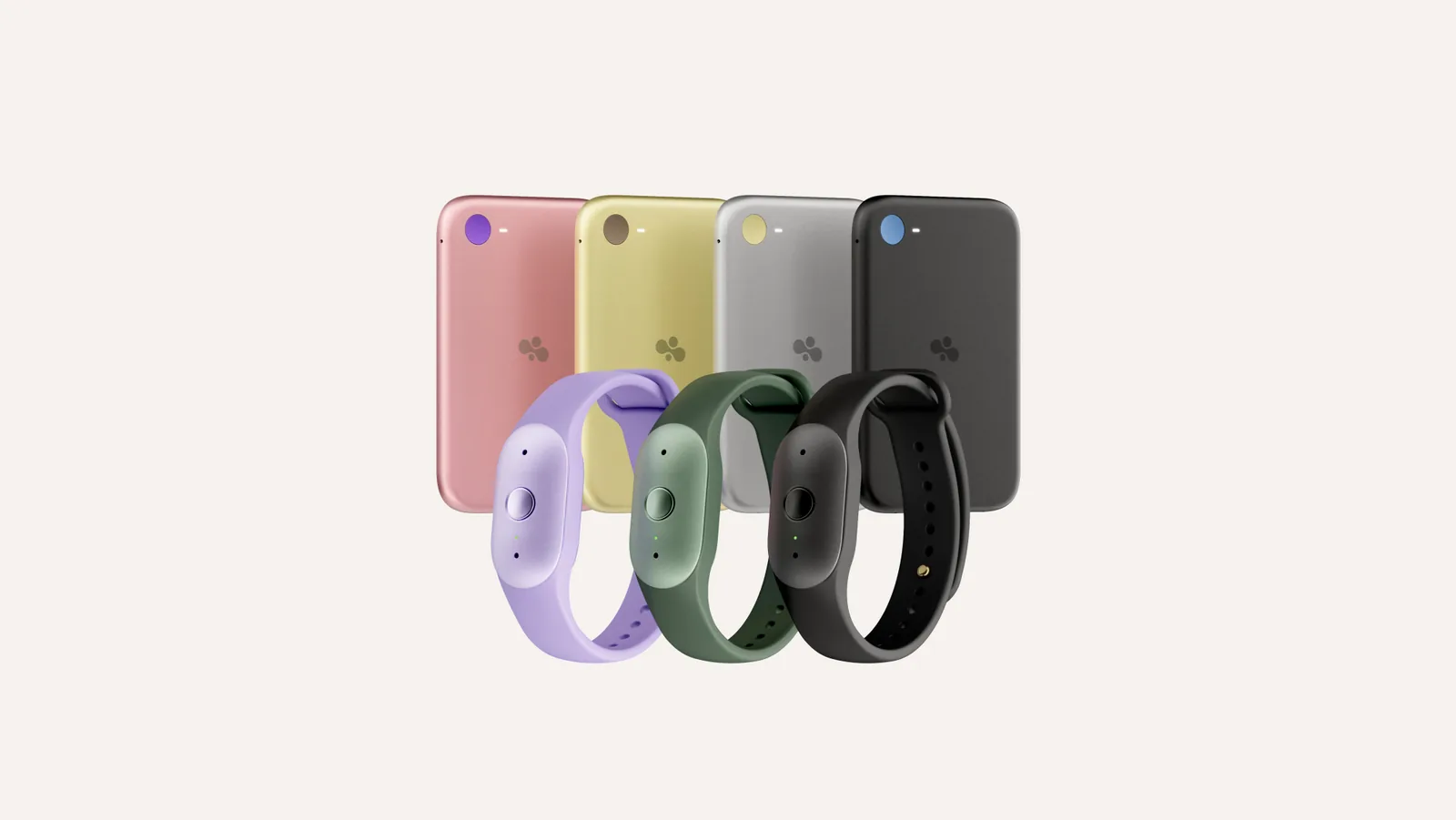 Bee Frontier wristbands in three colours and Bee Eclipse devices in four colours
