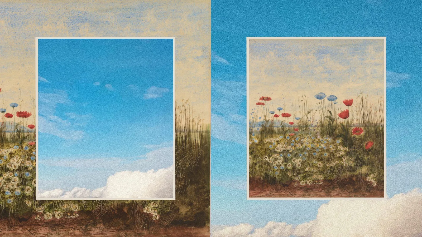 Anthropic's illustration of a flower meadow for its announcement