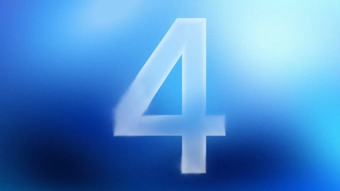 A large number 4 on a blue gradient background
