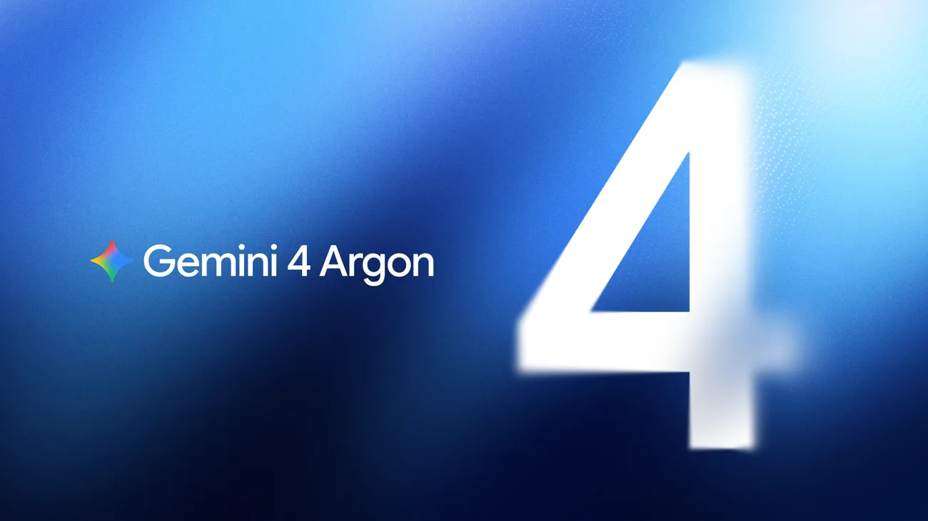 Gemini 4 Argon key art: the words Gemini 4 Argon beside a large glowing number 4 on a blue background