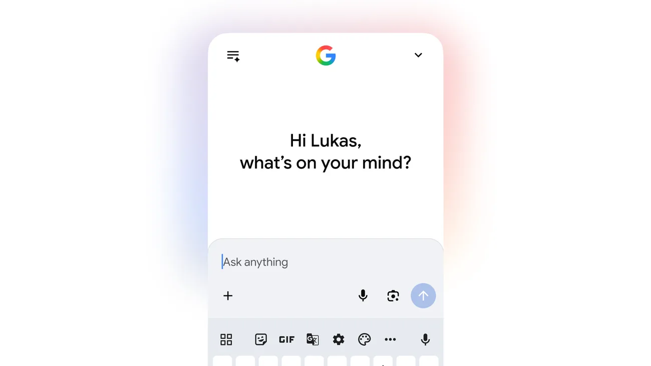 Google AI Mode on a phone asking what is on your mind
