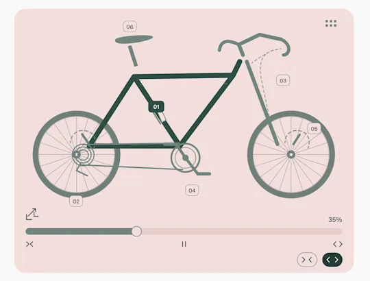 Interactive bike diagram in ChatGPT with a slider