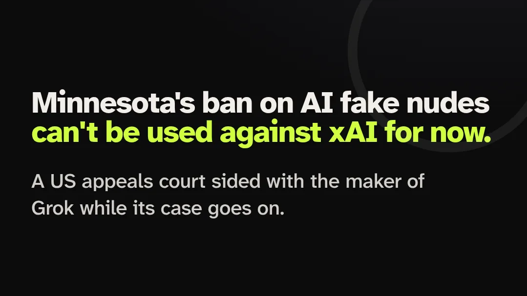 Open Loop News title card: Minnesota's ban on AI fake nudes can't be used against xAI for now