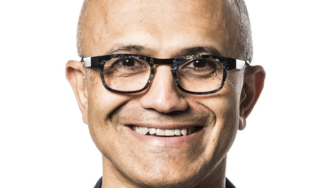 Satya Nadella, Microsoft's CEO, smiling in a portrait