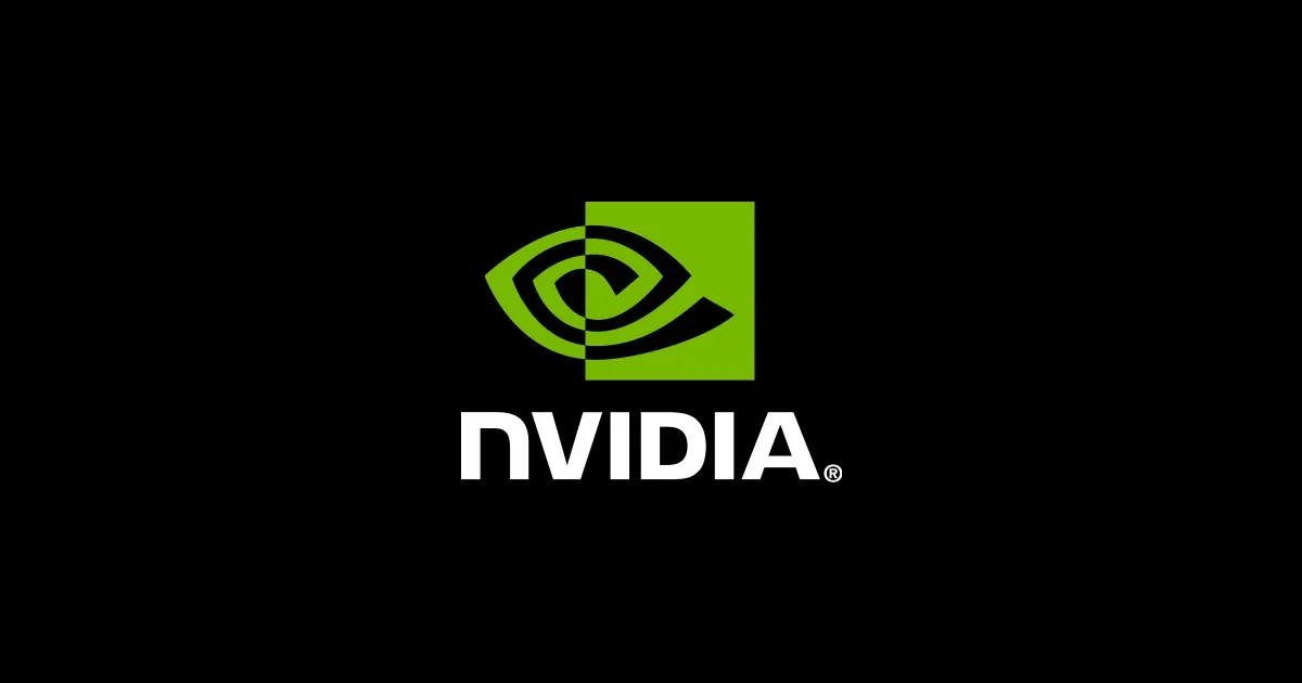 The Nvidia logo on a black background