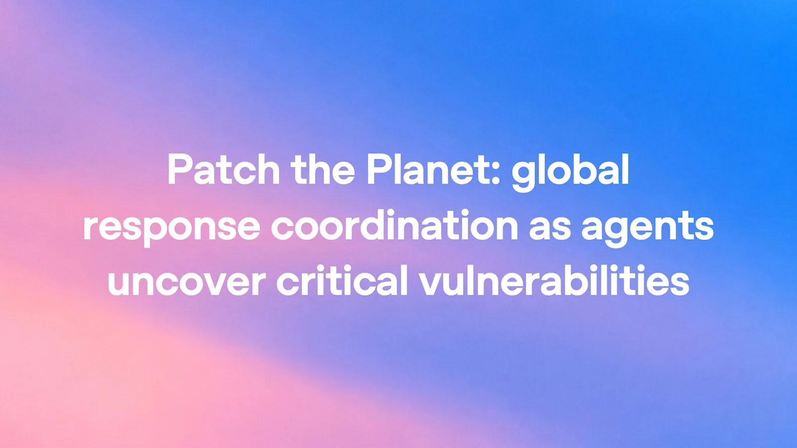 OpenAI's Patch the Planet announcement image