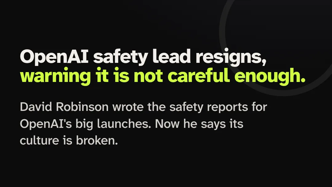Open Loop News title card: OpenAI safety lead resigns, warning it is not careful enough