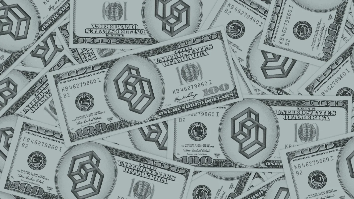 US hundred-dollar bills printed with the TypeSafe AI logo